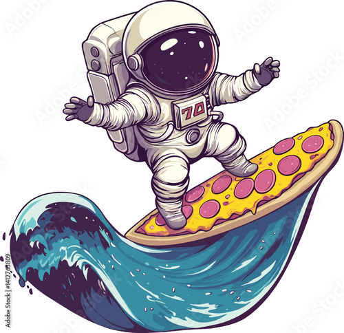 cartoon astronaut in space