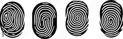 Collection of Fingerprints on Vector Illustration. eps10