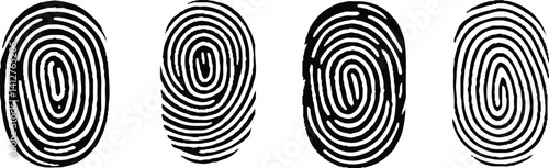 Scanning finger icon. Set of fingerprints. stock illustration. Vector illustration. eps10