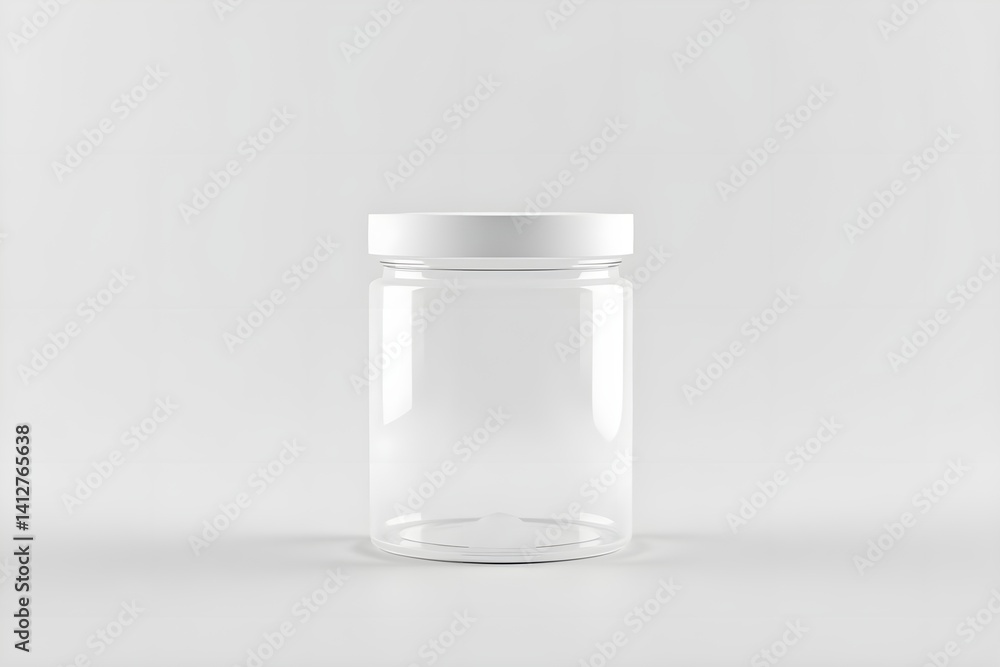Clear Cosmetic Jar Blank Empty Mockup for Custom Labeling Clear Cosmetic Jar Blank Empty Mockup for Custom Labeling
