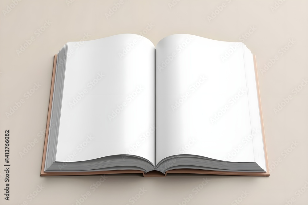 Open Book Spread Blank Empty Mockup with Realistic Paper Texture Open Book Spread Blank Empty Mockup with Realistic Paper Texture