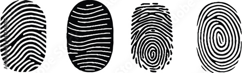 Biometric data design. Security system based on thumb lines. Fingerprint icon Signature concept for password encryption. vector illustration