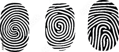 Biometric data design. Security system based on thumb lines. Fingerprint icon Signature concept for password encryption. vector illustration