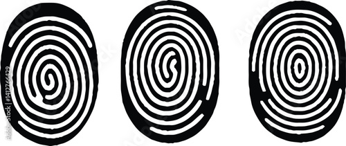 Fingerprint icon Signature concept for password encryption. 