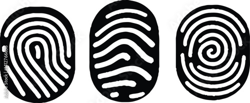 Set of fingerprints. Flat design vector illustration