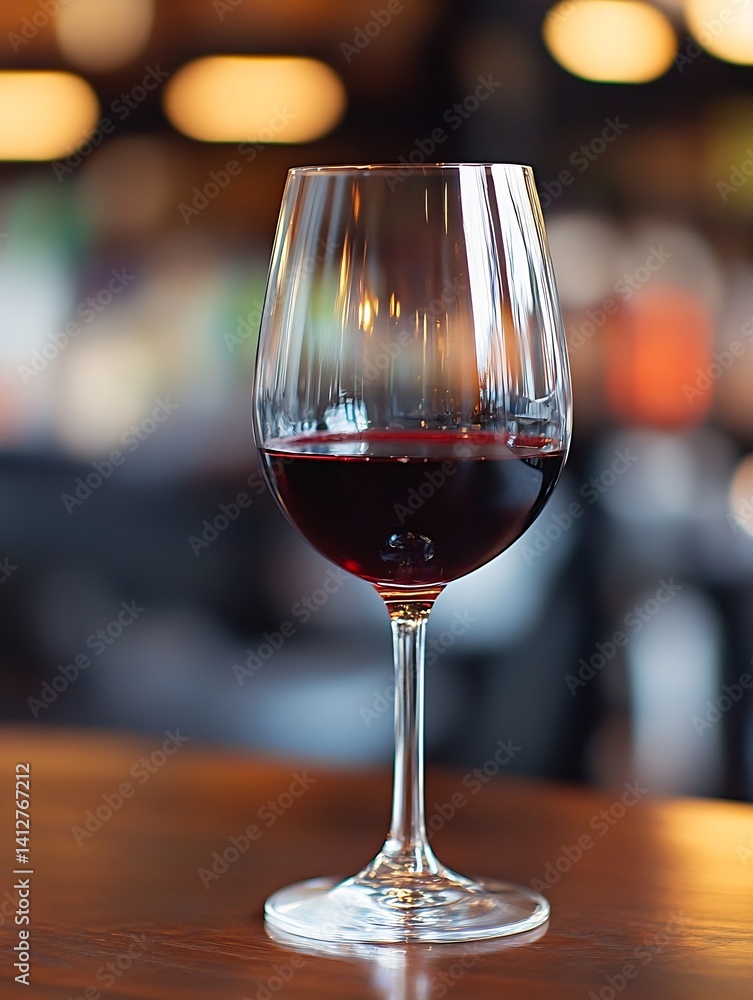 Elegant Glass of Red Wine on Table Capturing the Essence of Indulgence and Celebration : Generative AI Elegant Glass of Red Wine on Table Capturing the Essence of Indulgence and Celebration : Generative AI