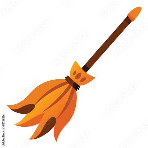 Halloween broomsticks isolated on white background