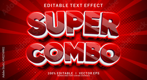 super combo 3d vector text effect with modern style design