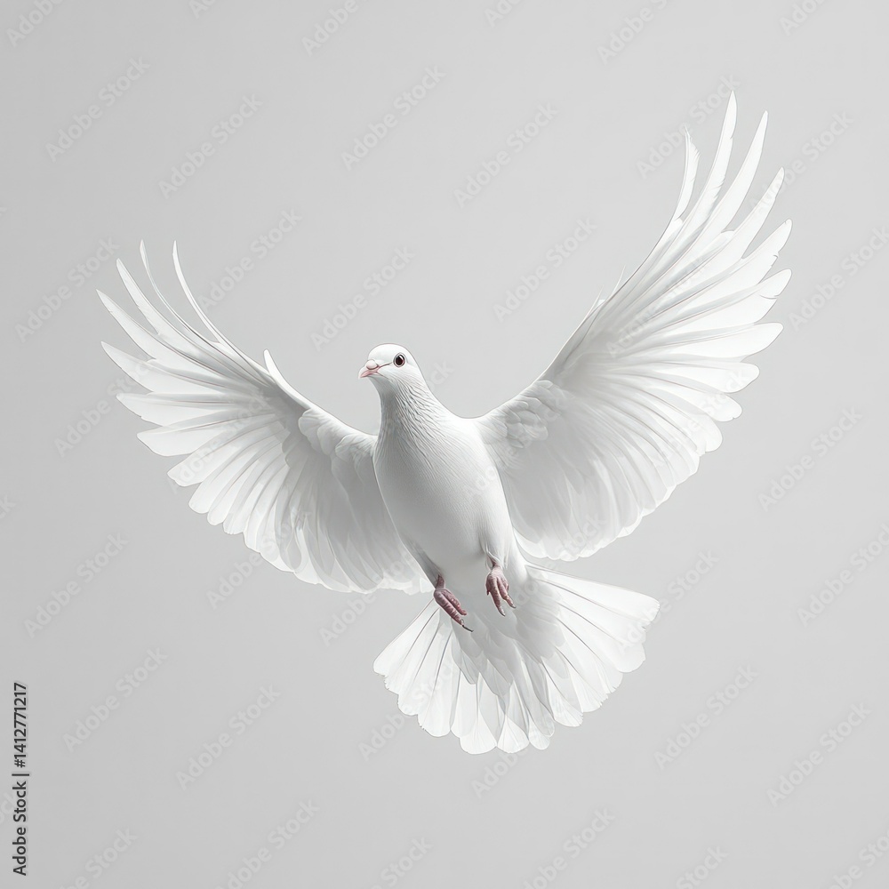 Fototapeta premium A white dove in flight