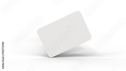 Business card mockup for your design template on isolated background. Blank empty credit, debit, atm, business or gift card mockup. Blank white gift card paper placeholder mockup.