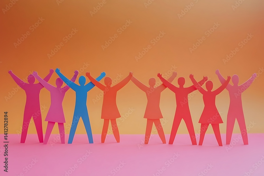 Happy Diverse Paper People Teamwork Success26 Happy Diverse Paper People Teamwork Success26