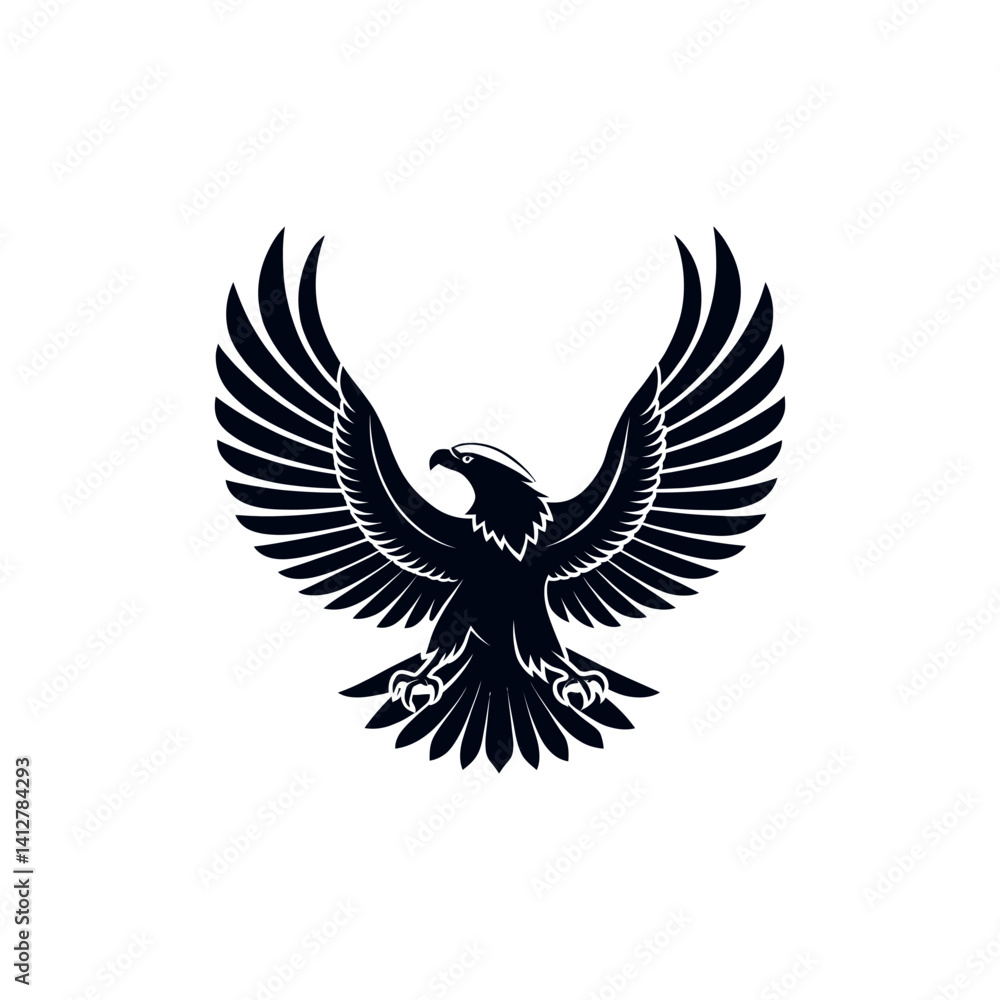 Fototapeta premium eagle,american eagle silhouette logo vector line art logo design