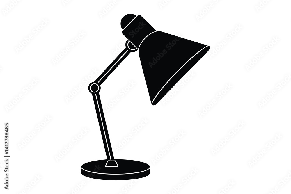 Table lamp silhouettes vector illustration Table lamp silhouettes vector illustration