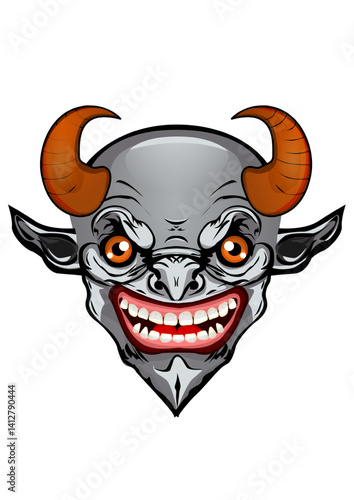 Illustration of a devil's head