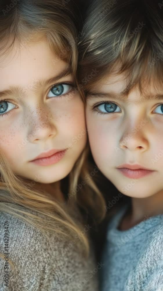 Two young girls posing for a photo shoot with big smiles. Two young girls posing for a photo shoot with big smiles.