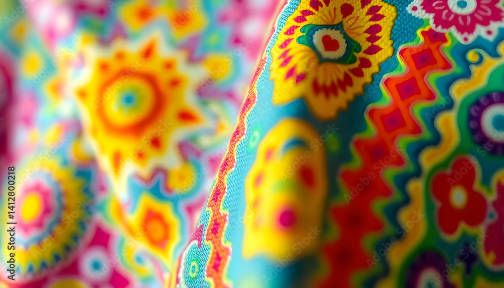 Fototapeta premium close up of a colorful cloth on a table
