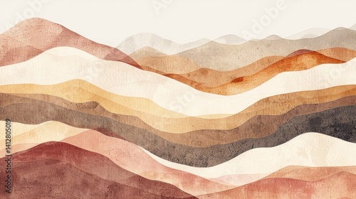 A warm, earthy combination of tan, brown, and dusty pink. The muted tones add a nostalgic and rustic feel