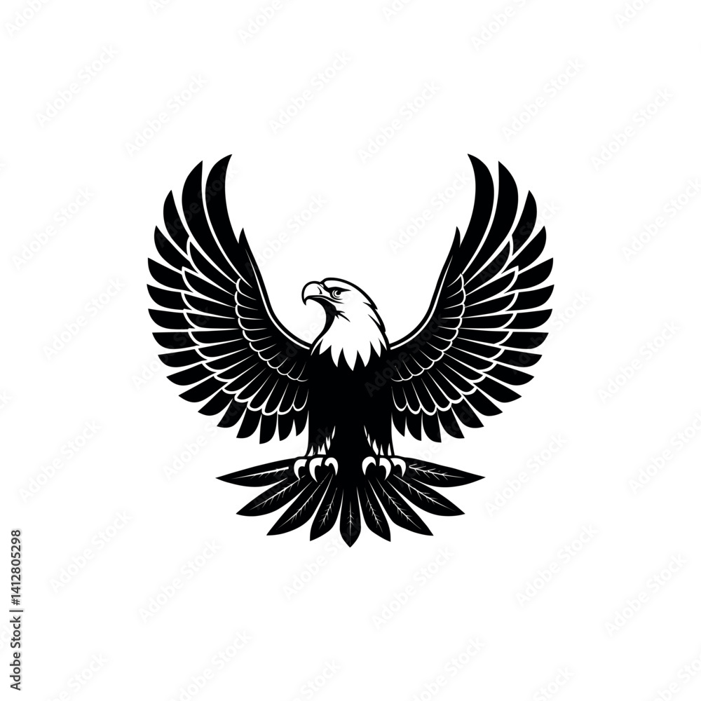 Obraz premium eagle,american eagle silhouette logo vector line art logo design