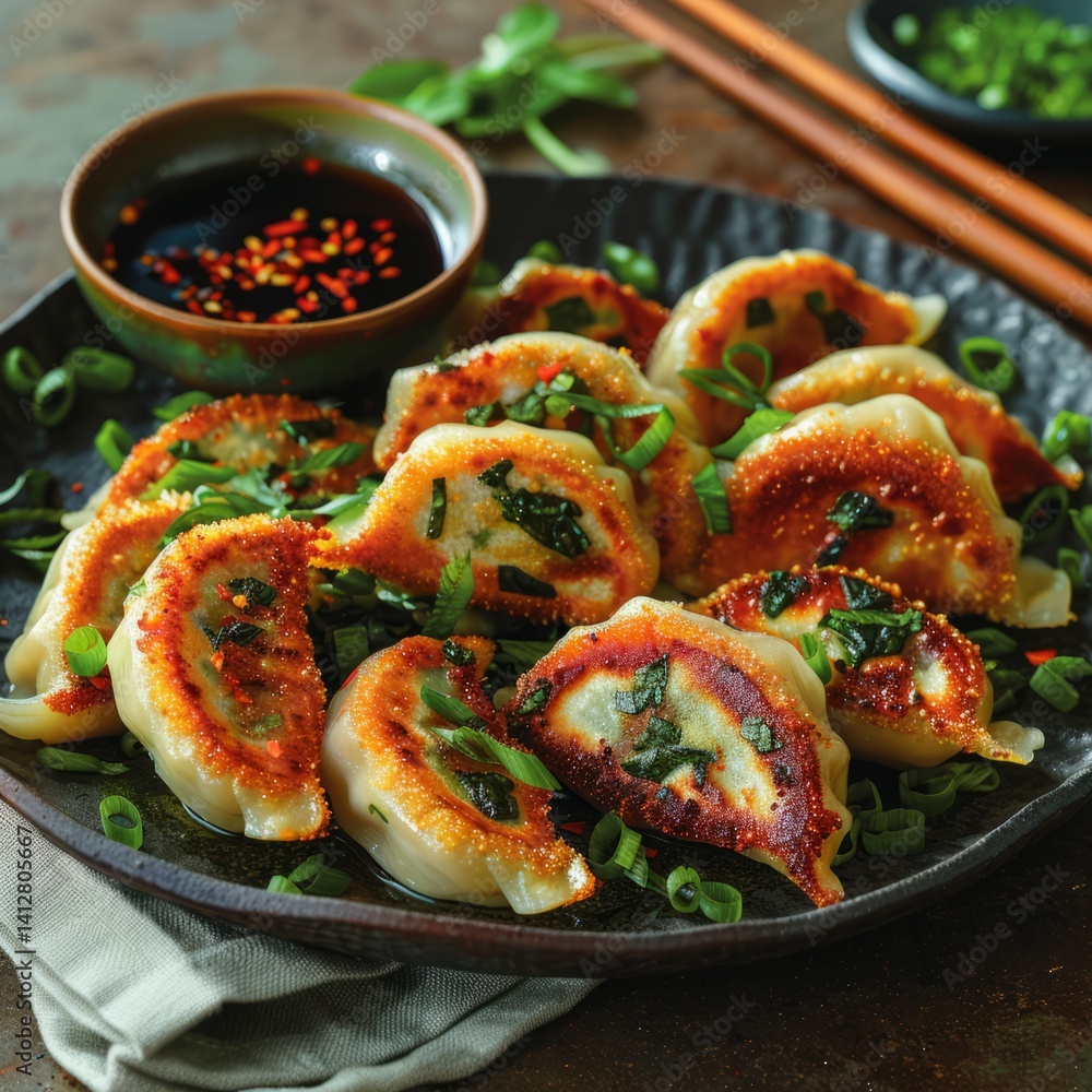 A small wooden plate holds several steamed dumplings, resembling Asian xiao long bao. A small wooden plate holds several steamed dumplings, resembling Asian xiao long bao.