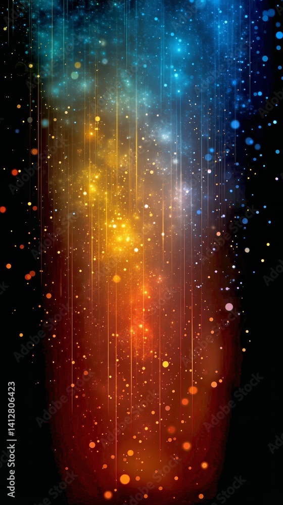 Vibrant Light Display Creating Colorful Patterns Against a Dark Background at Night