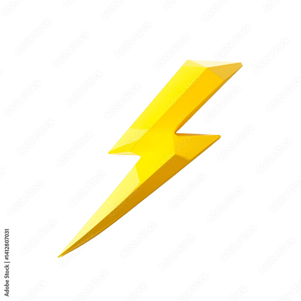 Yellow lightning icon on a white background Yellow lightning icon on a white background