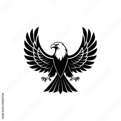 eagle,american eagle silhouette logo vector line art logo design