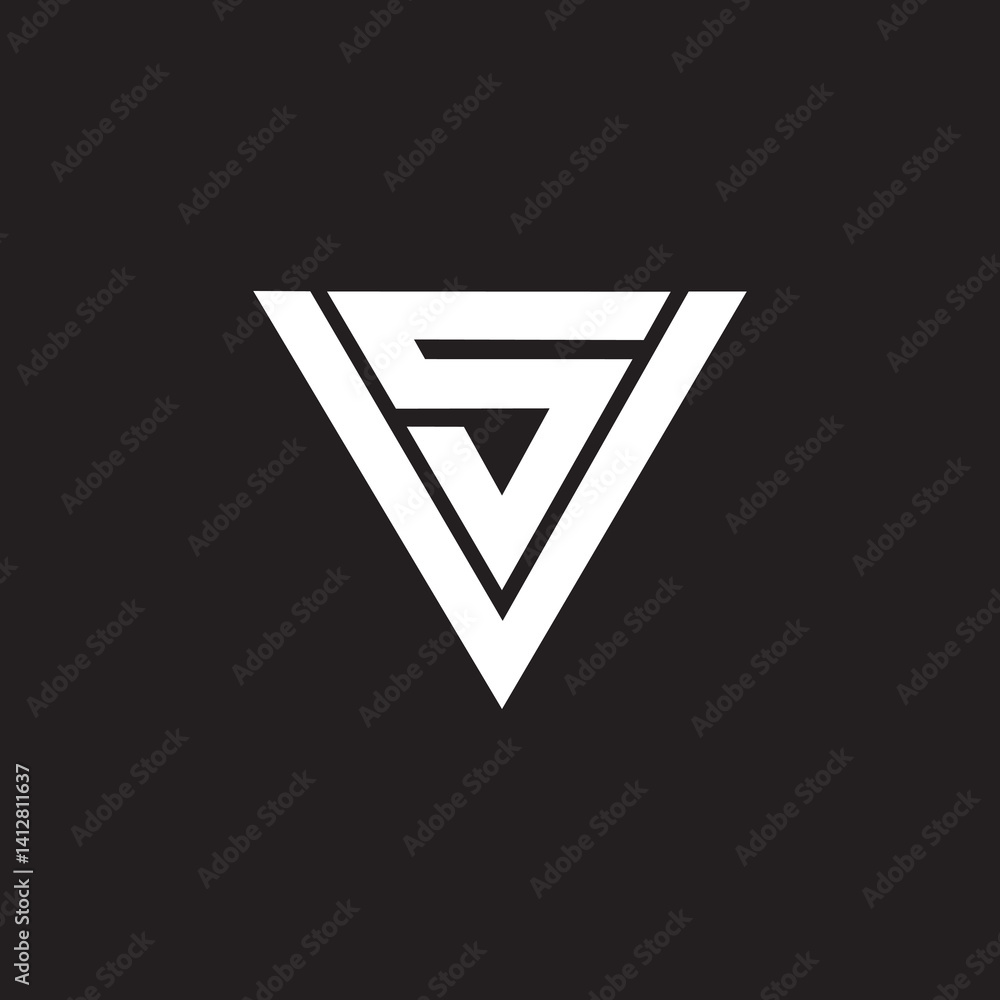 Letter SV modern logo design vector, triangle shape. Letter SV modern logo design vector, triangle shape.