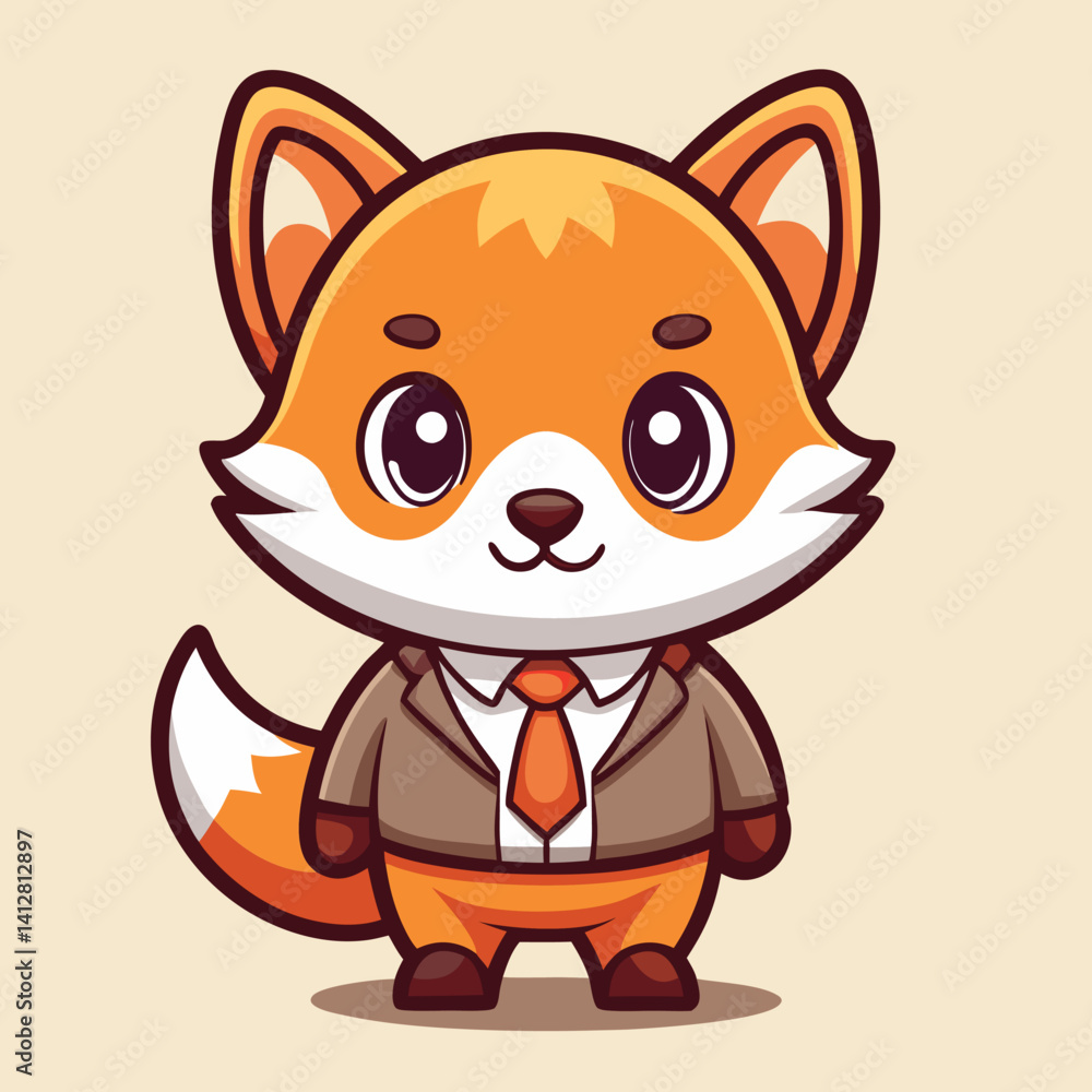 Cute fox wearing a business suit Cute fox wearing a business suit