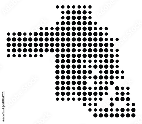 Symbol Map of Chandler (United States) showing the city with a pattern of just a few black dots