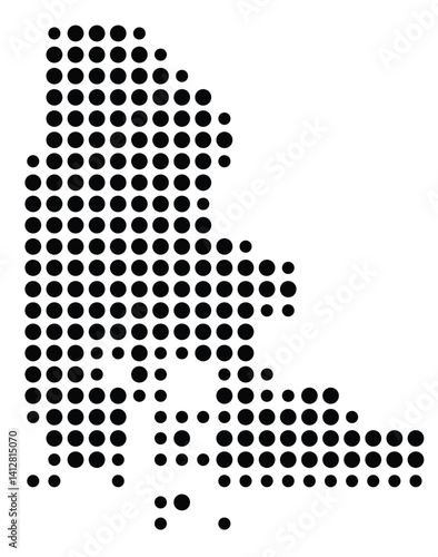 Symbol Map of Fort Smith (United States) showing the city with a pattern of just a few black dots