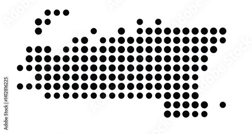 Symbol Map of Camarillo (United States) showing the city with a pattern of just a few black dots