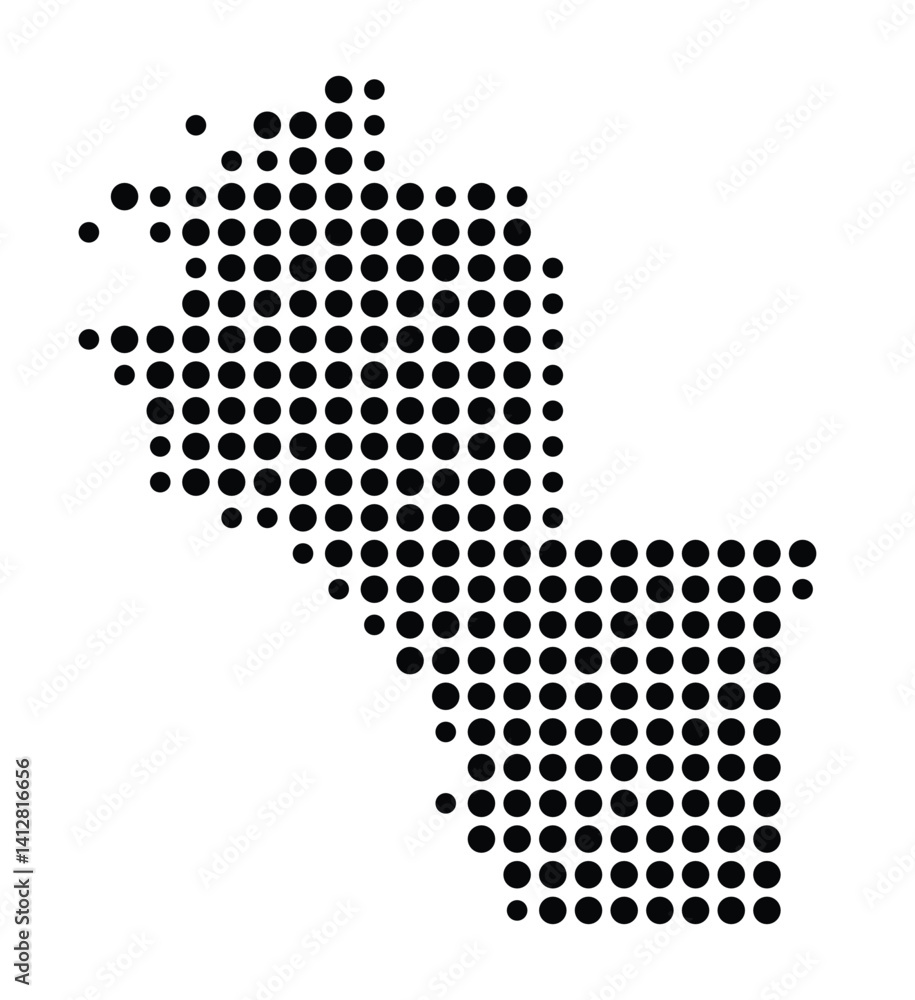 Symbol Map of Chino (United States) showing the city with a pattern of just a few black dots Symbol Map of Chino (United States) showing the city with a pattern of just a few black dots