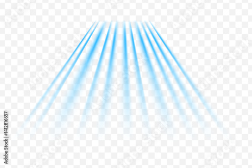 Light wind set of vector elements on transparent background. Dynamic blurred air flow movement