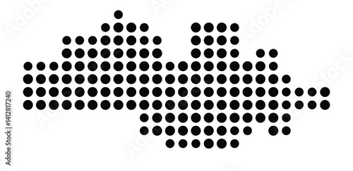 Symbol Map of Davis (United States) showing the city with a pattern of just a few black dots