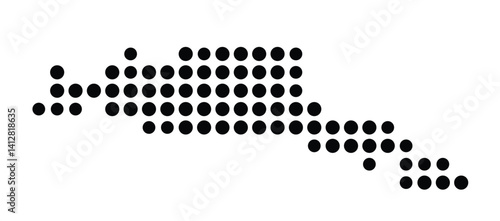 Symbol Map of Highland (United States) showing the city with a pattern of just a few black dots