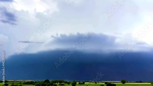 thunderstorms and black clouds rolled up