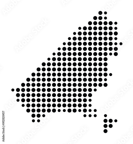 Symbol Map of Oceanside (United States) showing the city with a pattern of just a few black dots