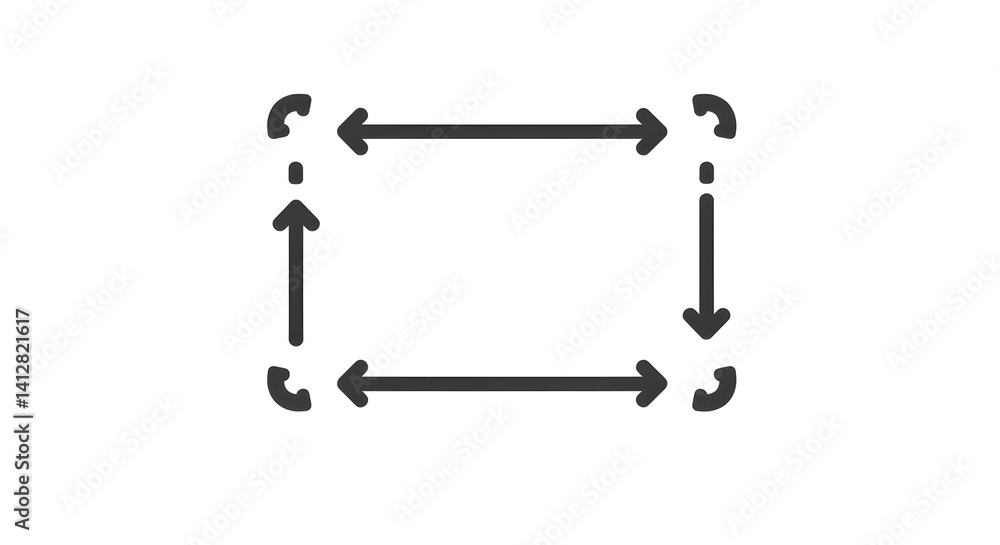 Resizing Icon for Adjusting Dimensions with Arrows Resizing Icon for Adjusting Dimensions with Arrows