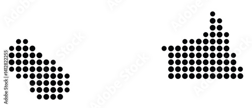 Symbol Map of San Francisco (United States) showing the city with a pattern of just a few black dots