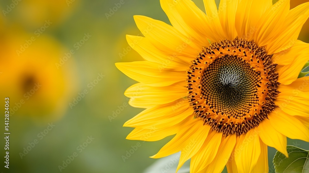 Vibrant Sunflower with Gently Falling Petals and Motion Blur Effect Vibrant Sunflower with Gently Falling Petals and Motion Blur Effect