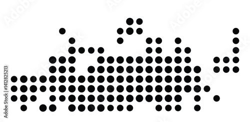 Symbol Map of Greeley (United States) showing the city with a pattern of just a few black dots