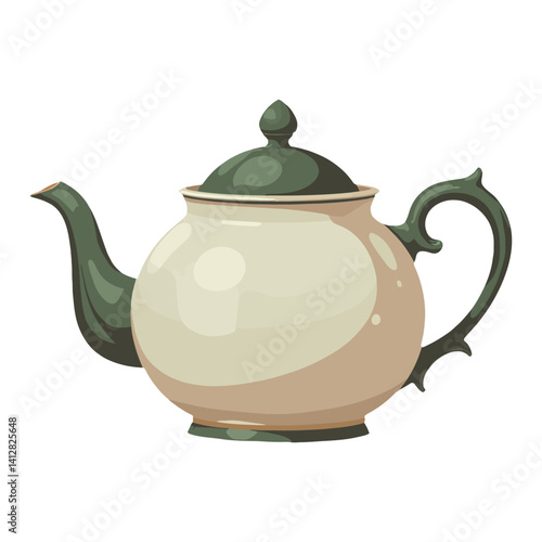 Vintage Teapot with Lid Isolated Hand Drawn Vector Illustration Teapot Illustration Tea Time Design