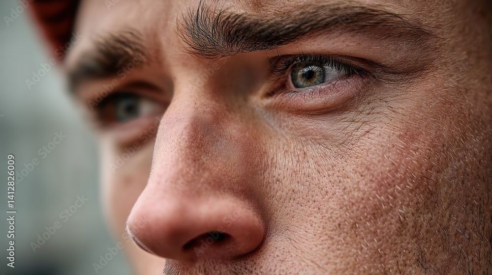 Fototapeta premium Closeup human face portrait featuring emotional expression