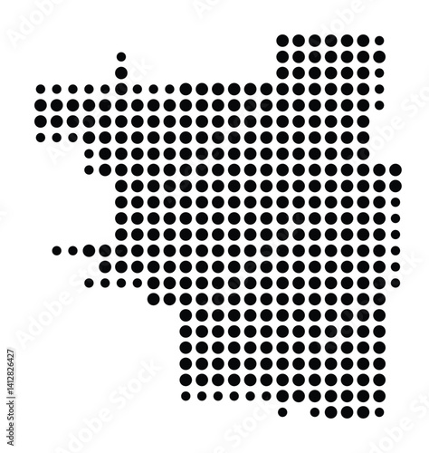 Symbol Map of Boca Raton (United States) showing the city with a pattern of just a few black dots