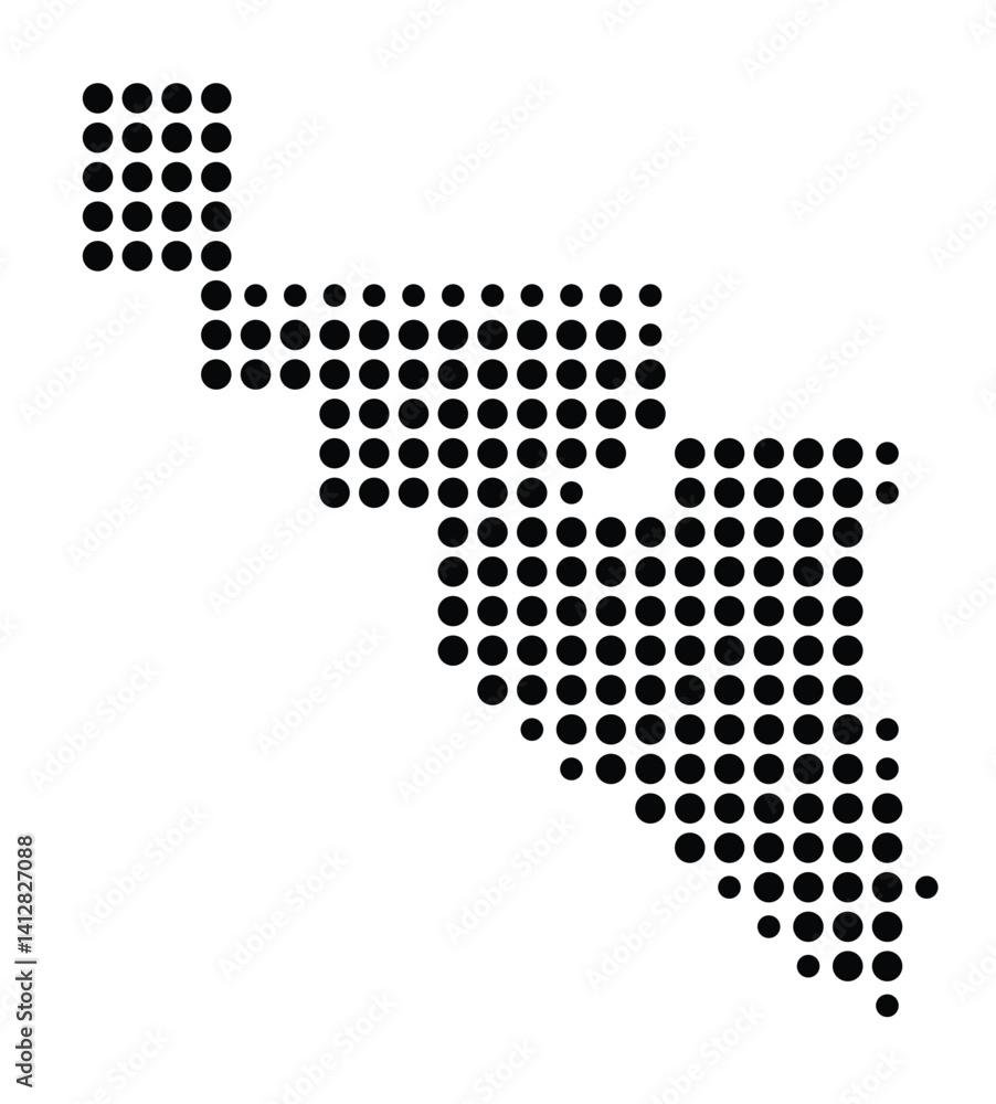Symbol Map of Hialeah (United States) showing the city with a pattern of just a few black dots Symbol Map of Hialeah (United States) showing the city with a pattern of just a few black dots