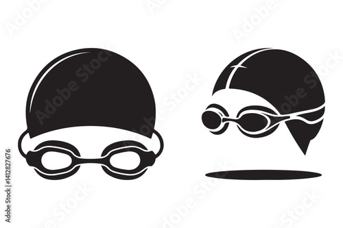 Swimming Goggles and Cap Silhouette