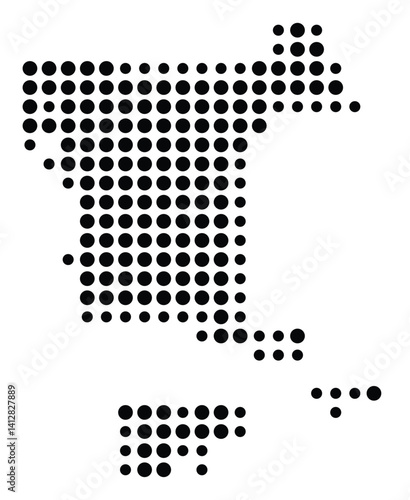 Symbol Map of Palm Bay (United States) showing the city with a pattern of just a few black dots