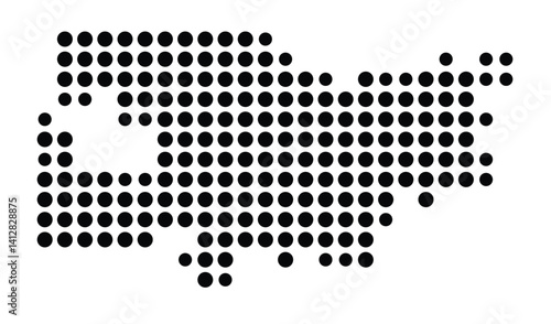 Symbol Map of Albany (United States) showing the city with a pattern of just a few black dots
