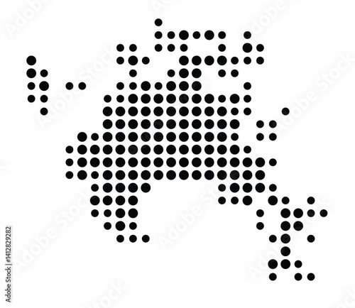 Symbol Map of Marietta (United States) showing the city with a pattern of just a few black dots