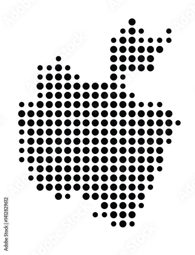 Symbol Map of Stonecrest (United States) showing the city with a pattern of just a few black dots